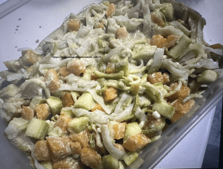 Zucchini-Spaghetti mit Süßkartoffel