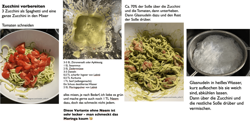 Schritte für Zucchininudeln